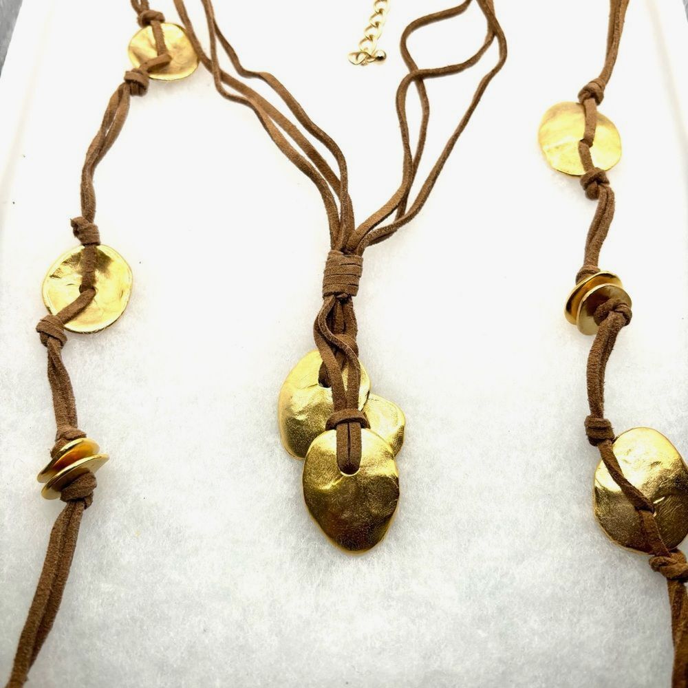 Gold and Brown Cord Women's Necklace